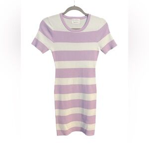 Lost + Wander Lilac & White Striped Sweater Dress, Size Small